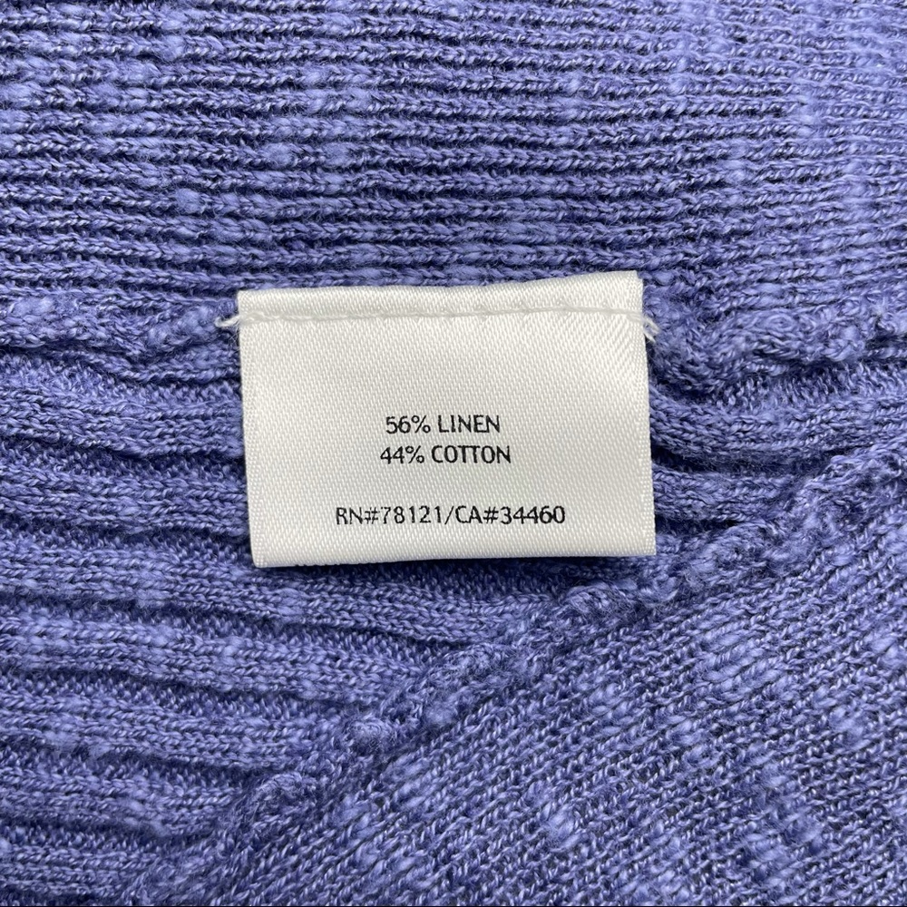 Eileen Fisher Open Front Cardigan Sweater Size L Linen Cotton Lavender Shawl - Picture 5 of 7